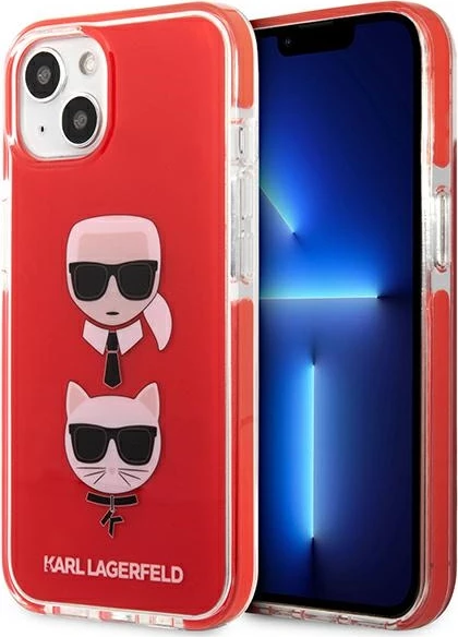 Mbështjellës Karl Lagerfeld KLHCP13STPE2TR për iPhone 13 mini, Hardcase, Kuq