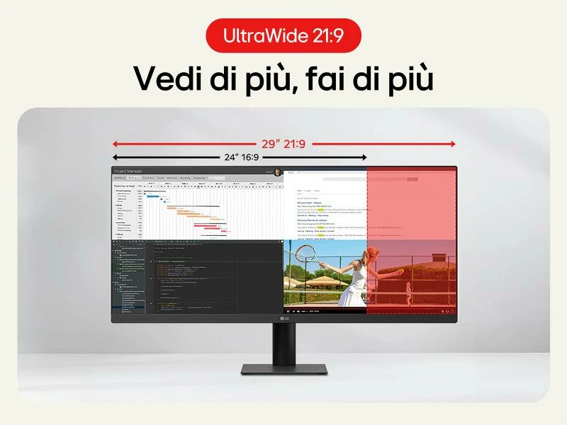 Monitor LG 29U511A-B 29 inch UltraWide FHD 2560x1080 IPS HDR 100Hz, zi