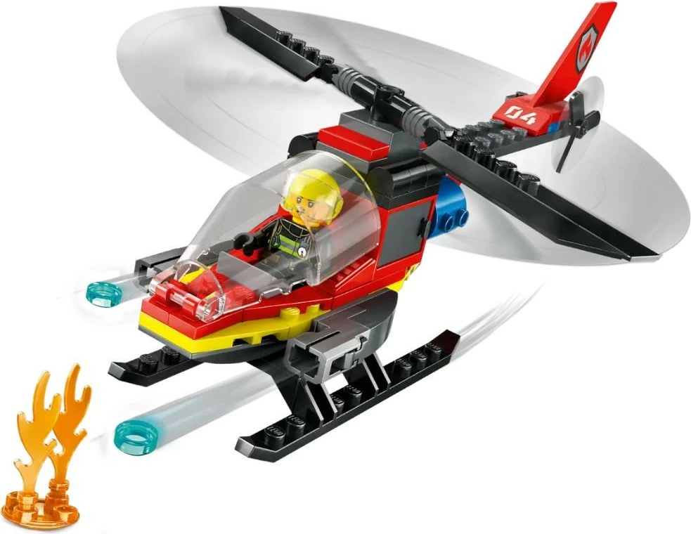 Set LEGO City Helikopter shpëtimi nga zjarri 60411, 85 pjesë, për fëmijë, plastikë