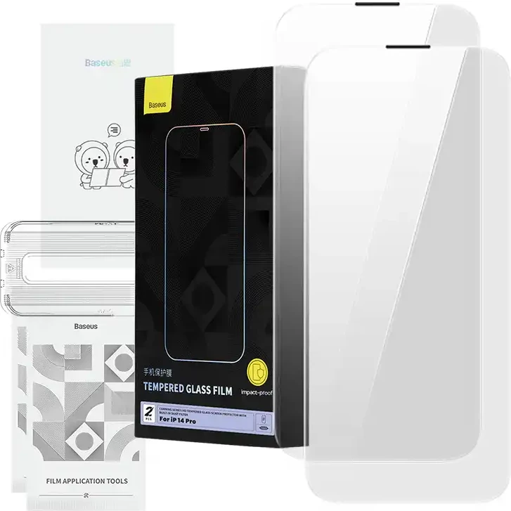 Xham i fortë Baseus Corning për iPhone 14 Pro, me filtër pluhuri