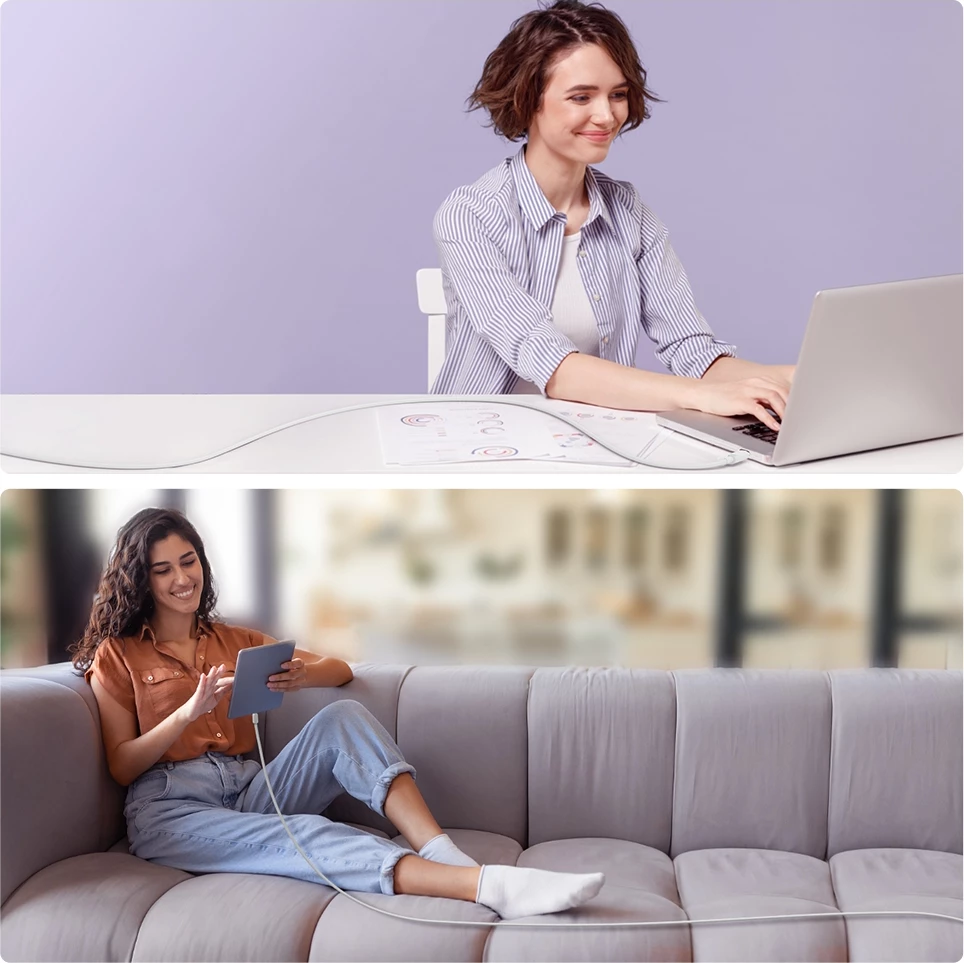 Kabllo Joyroom Multi-Color Series A14, Lightning në USB-A, 1.2m, 2.4A, Bardhë