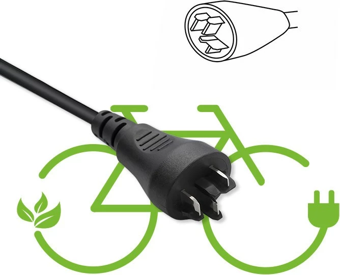 Karikues për biçikletë elektrike, Qoltec, 50762, 42V 2A 84W për bateri 36V Li-ion, prizë Bosch, IP54, me kabllo rryme, i zi