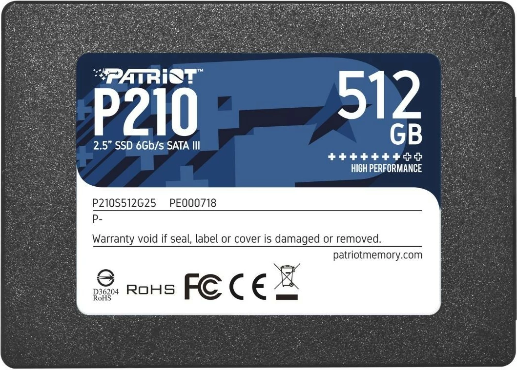 SSD Patriot P210, 512 GB, 2.5", SATA III, i zi