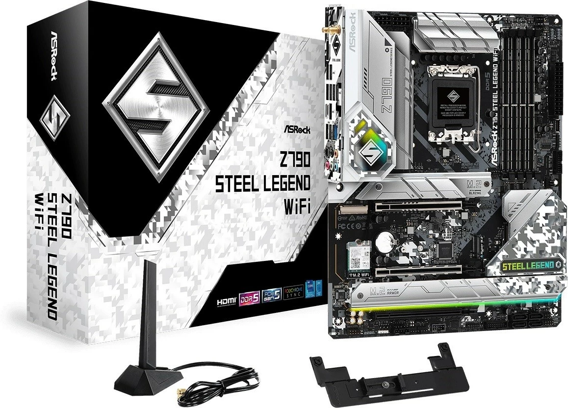 Pllakë amë ASRock Z790 Steel Legend WiFi, ATX, LGA1700, DDR5, e bardhë