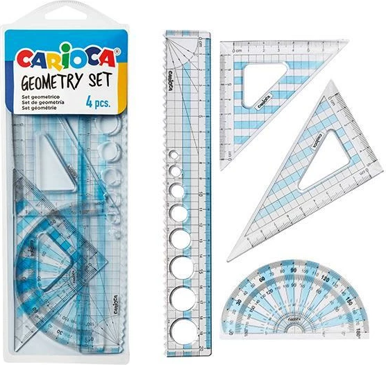 Set instrumentesh gjeometrike Carioca 4 copë