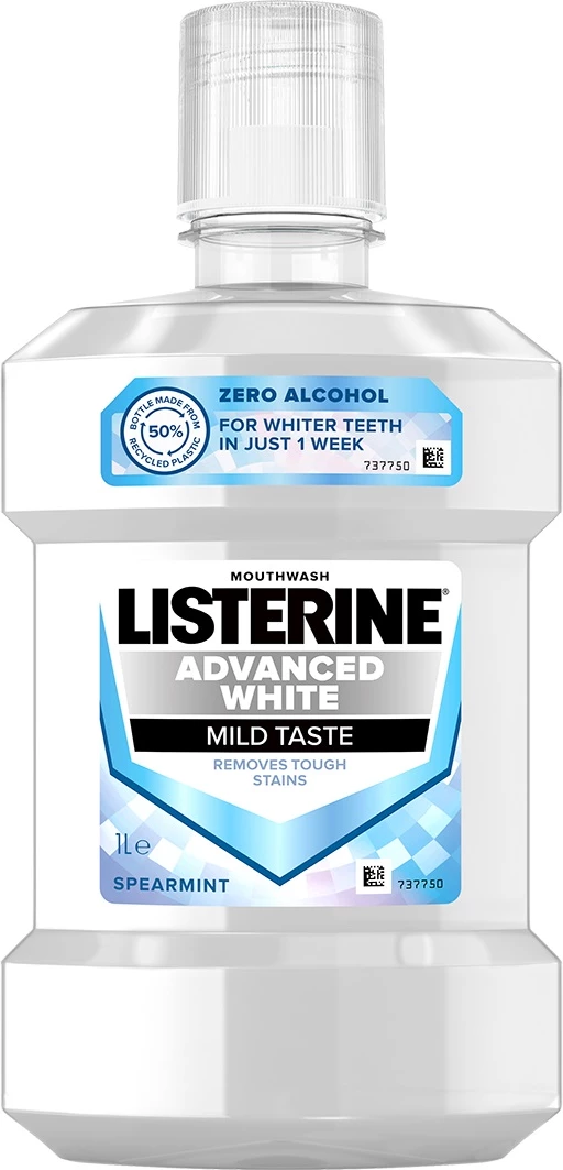 Shpëlarës goje Listerine Advanced White shije e lehtë 1000ml