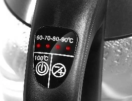 Çajnik elektrik me rregullim temperature, Lafe CEG005, 1.8 L, 2200 W, xhami, i zi/inox/transparente