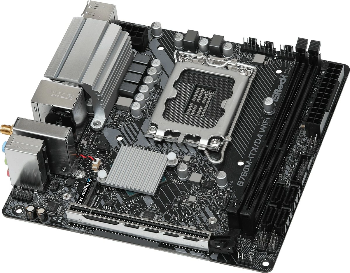 Pllakë amë ASRock B760M-ITX/D4 WIFI, mini ITX, LGA1700, DDR4, WiFi 6E, e zezë