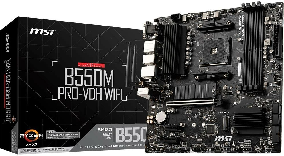 Pllakë amë MSI B550M PRO-VDH WIFI, Socket AM4, micro ATX, WiFi
