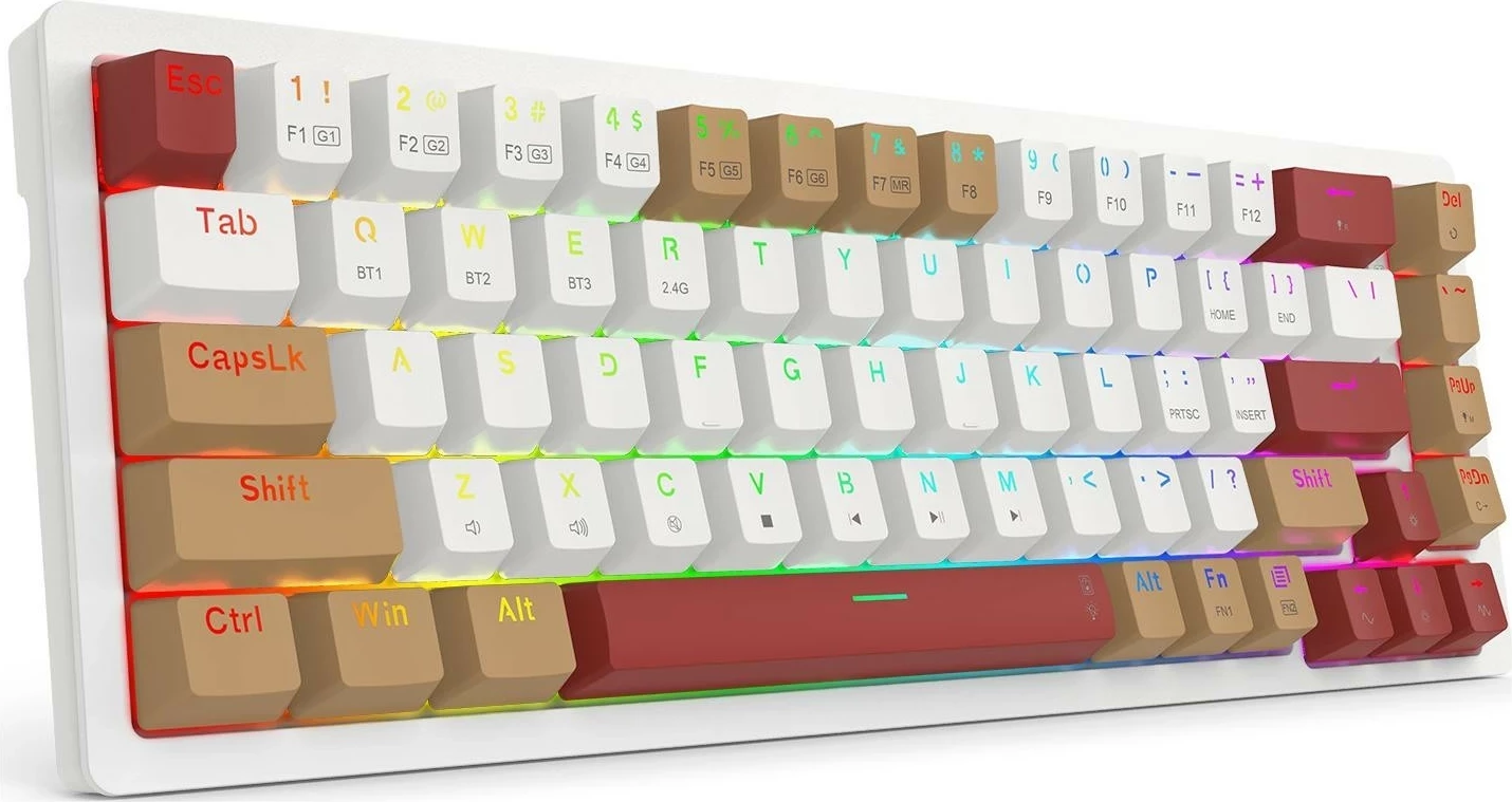 Tastierë mekanike Redragon K677WLR-RGB-PRO Rammus, RGB, kafe