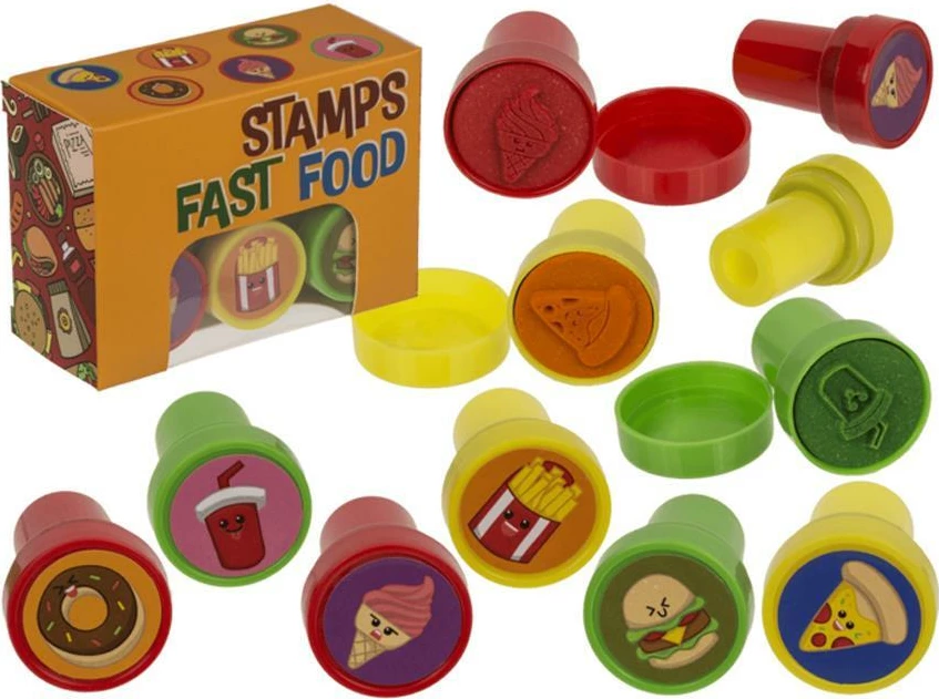 Set stampash OUT OF THE BLUE Fast Food, 6 copë, 2.5cm
