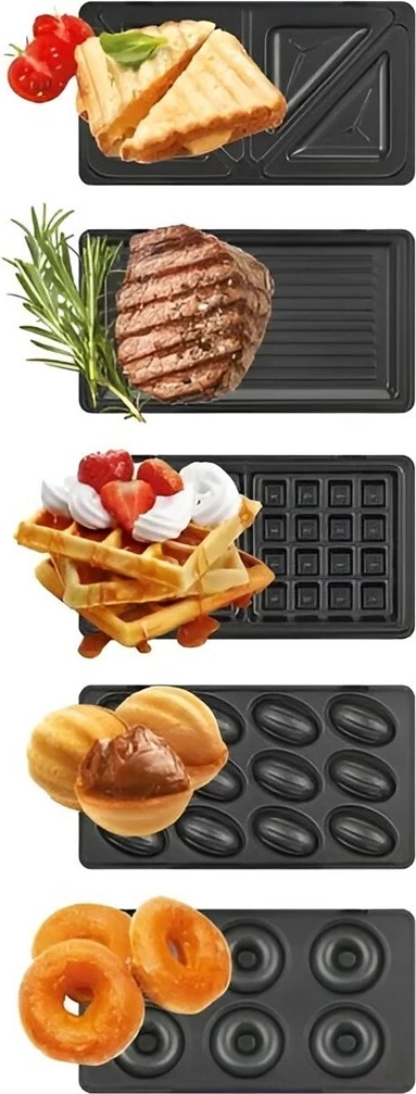 Toster sanduiçësh MPM MOP-54 5-në-1, i zi