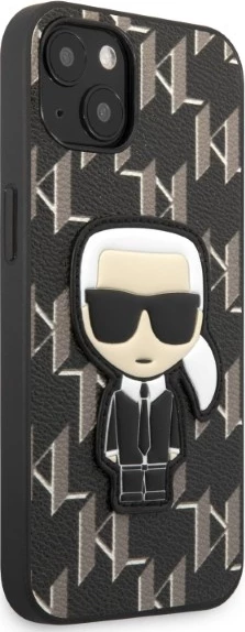 Mbështjellës Karl Lagerfeld KLHCP13SPMNIKBK për iPhone 13 mini, hardcase, Monogram Ikonik Patch, e zezë