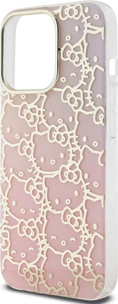 Mbështjellës Hello Kitty IML Gradient Electrop Crowded Kitty Head për iPhone 14 Pro, Rozë