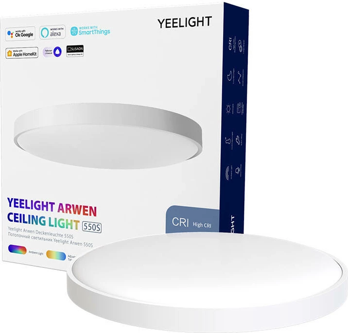 Llambë tavani smart Yeelight Arwen 550S, 50W, 3500 lm, Ø555mm, e bardhë