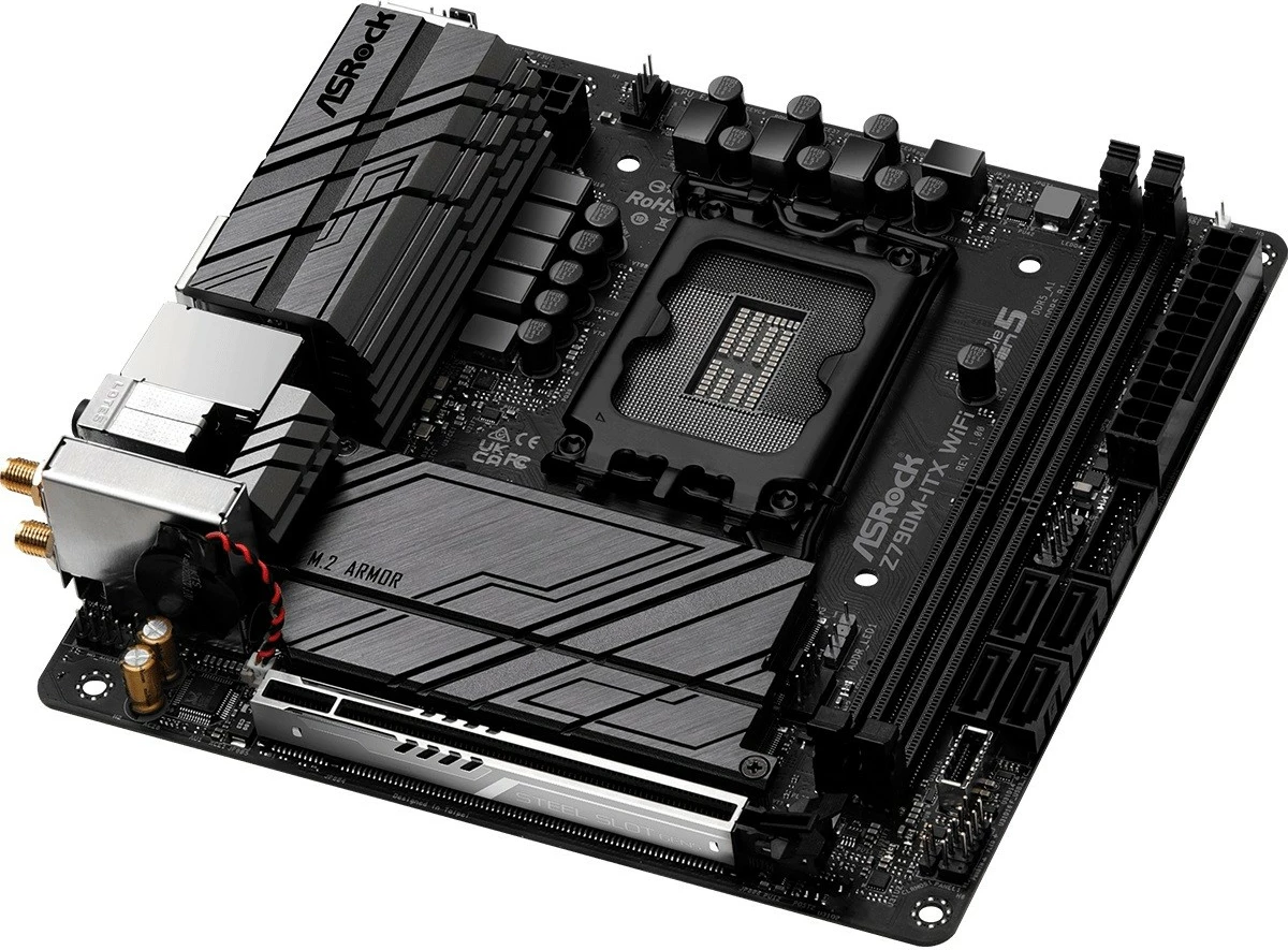 Pllakë amë ASRock Z790M-ITX WIFI, LGA1700, DDR5, mini ITX, e zezë