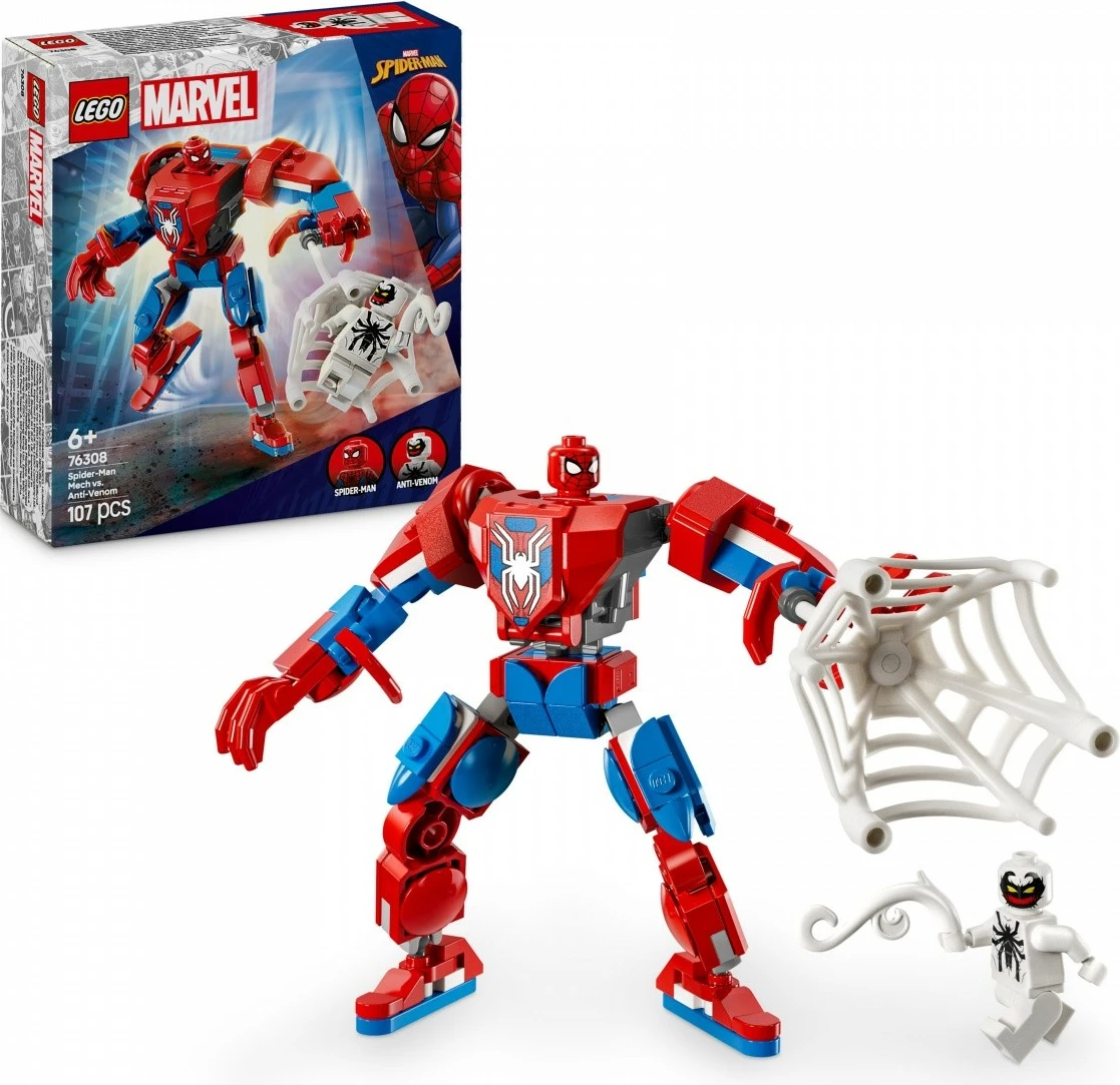Set LEGO Marvel Super Heroes 76308 Mech Spider-Man vs. Anti-Venom, 107 pjesë