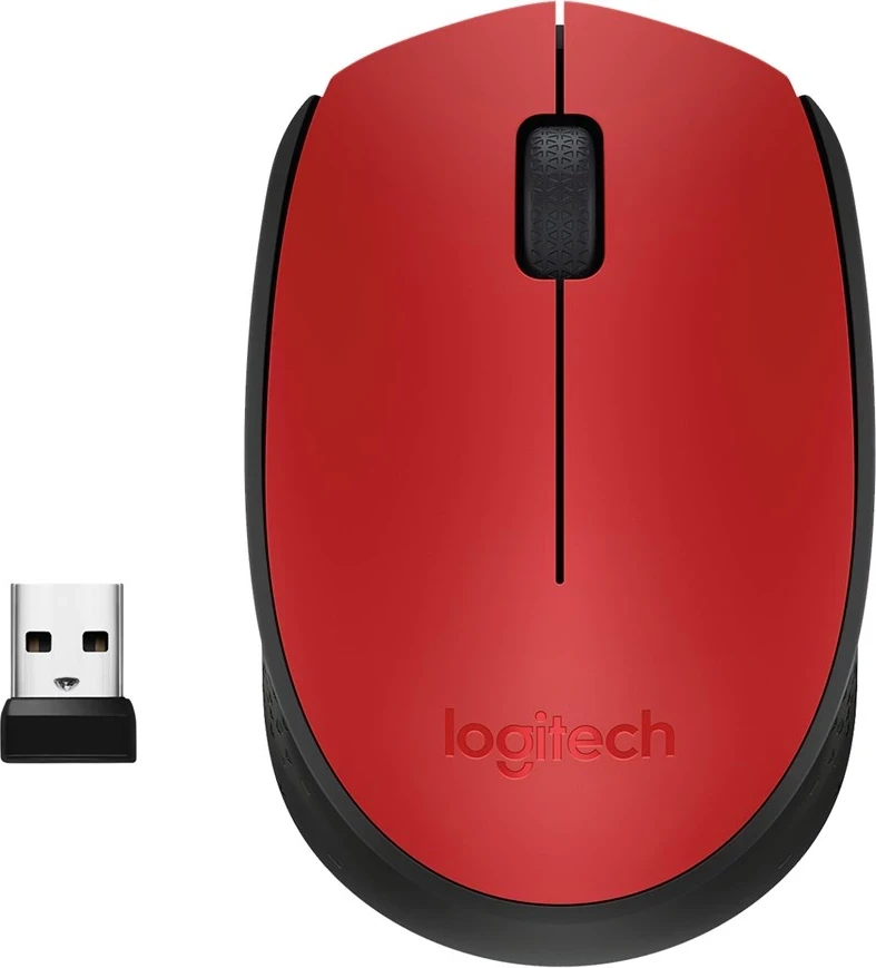 Maus Logitech M171, wireless, 1000 DPI, i kuq