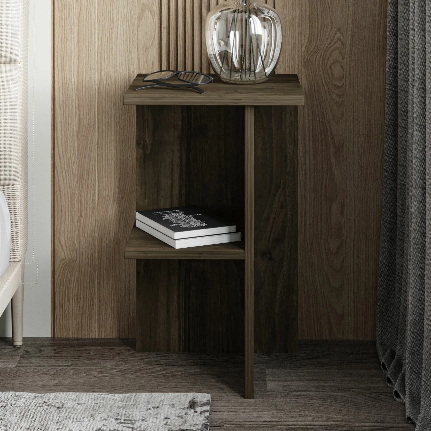 Komodinë natës Skye Decor, Leray, ngjyrë arre