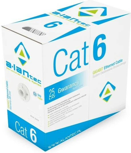 Kabllo rrjeti ALANTEC Cat 6, U/UTP, 305m, Gri
