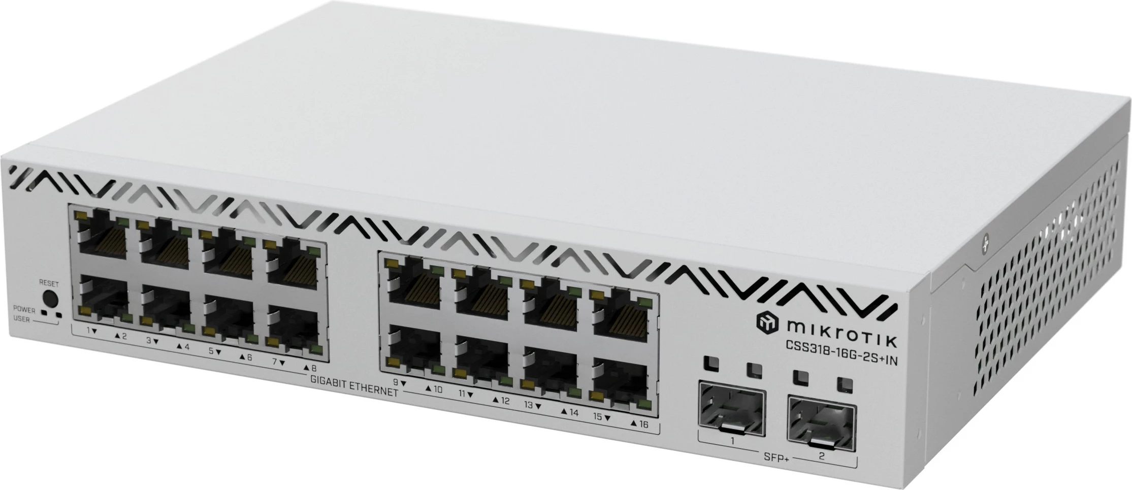 Switch MikroTik Cloud Smart Switch CSS318-16G-2S+IN, 16x Gigabit, 2x SFP+, i bardhë