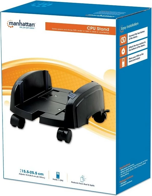 Kasë Manhattan 432832 për kompjuter, me rrota, e zezë