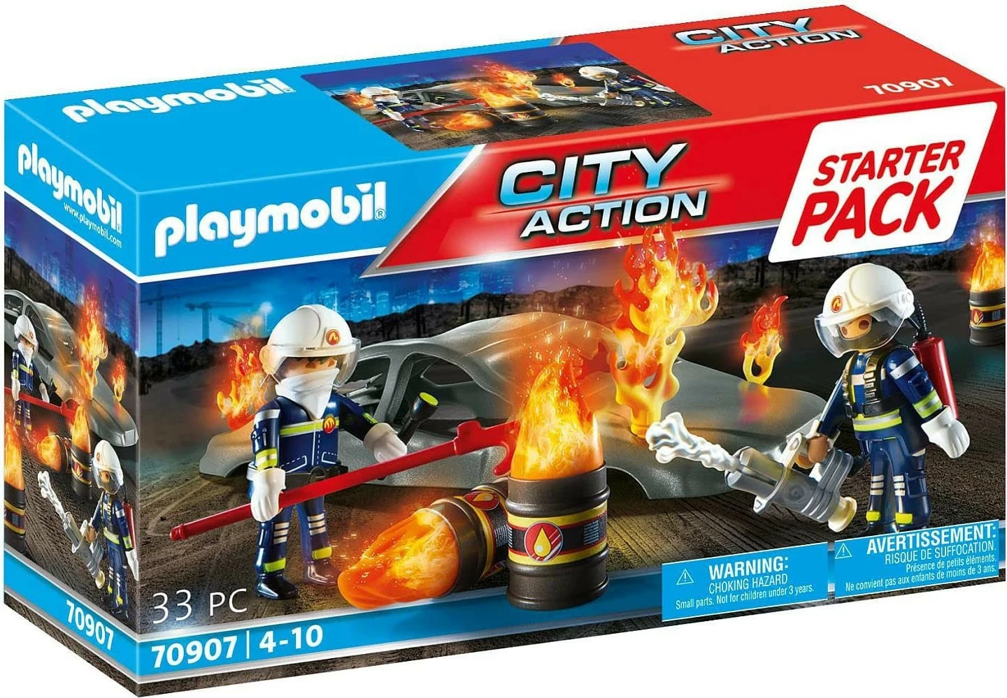 Set lodrash Playmobil City Action 70907 Starter Pack Fire Brigade Exercises, 33 pjesë