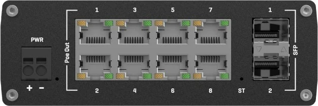 Switch Teltonika TSW202, Managed, L2, Gigabit Ethernet, PoE, Alumini, Blu