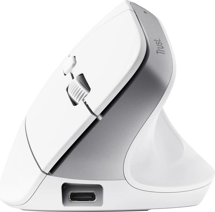 Maus Trust Bayo+, pa tela, optik, 2400 DPI, i bardhë