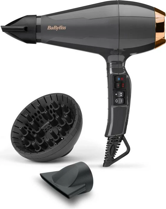 Tharëse flokësh, BaByliss, Air Pro 2200 6719DE, me difuzer dhe grykë koncentrimi, gri/zezë