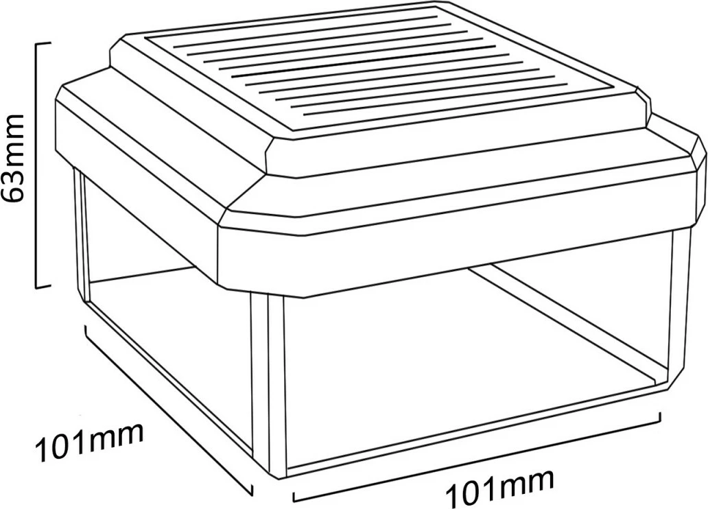 Llampë solare për shtyllë GreenBlue GB128, 101x101 mm, plastikë, 4000K, e zezë