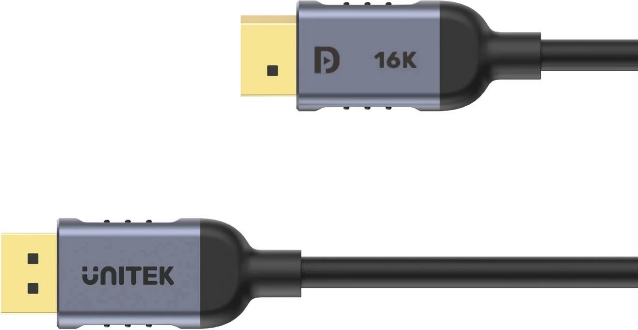 Kabllo DisplayPort Unitek 2.1 8K@120Hz 1m, zi-gri