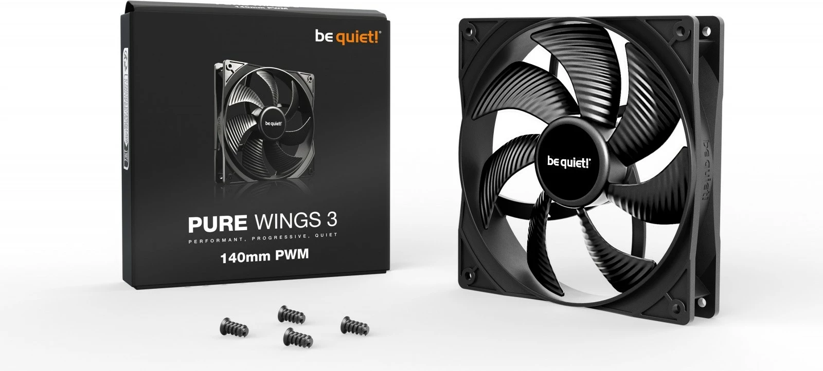 Ventilator kase Be quiet! Pure Wings 3, 140 mm, PWM, i zi