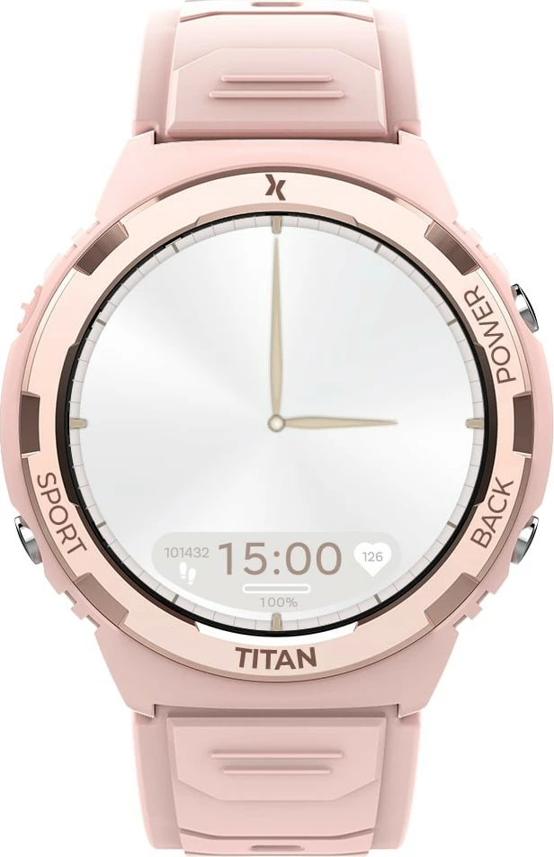Smartwatch Maxcom FW100 Titan Valkiria, 1.3" AMOLED, 64 MB, Bluetooth, Rozë