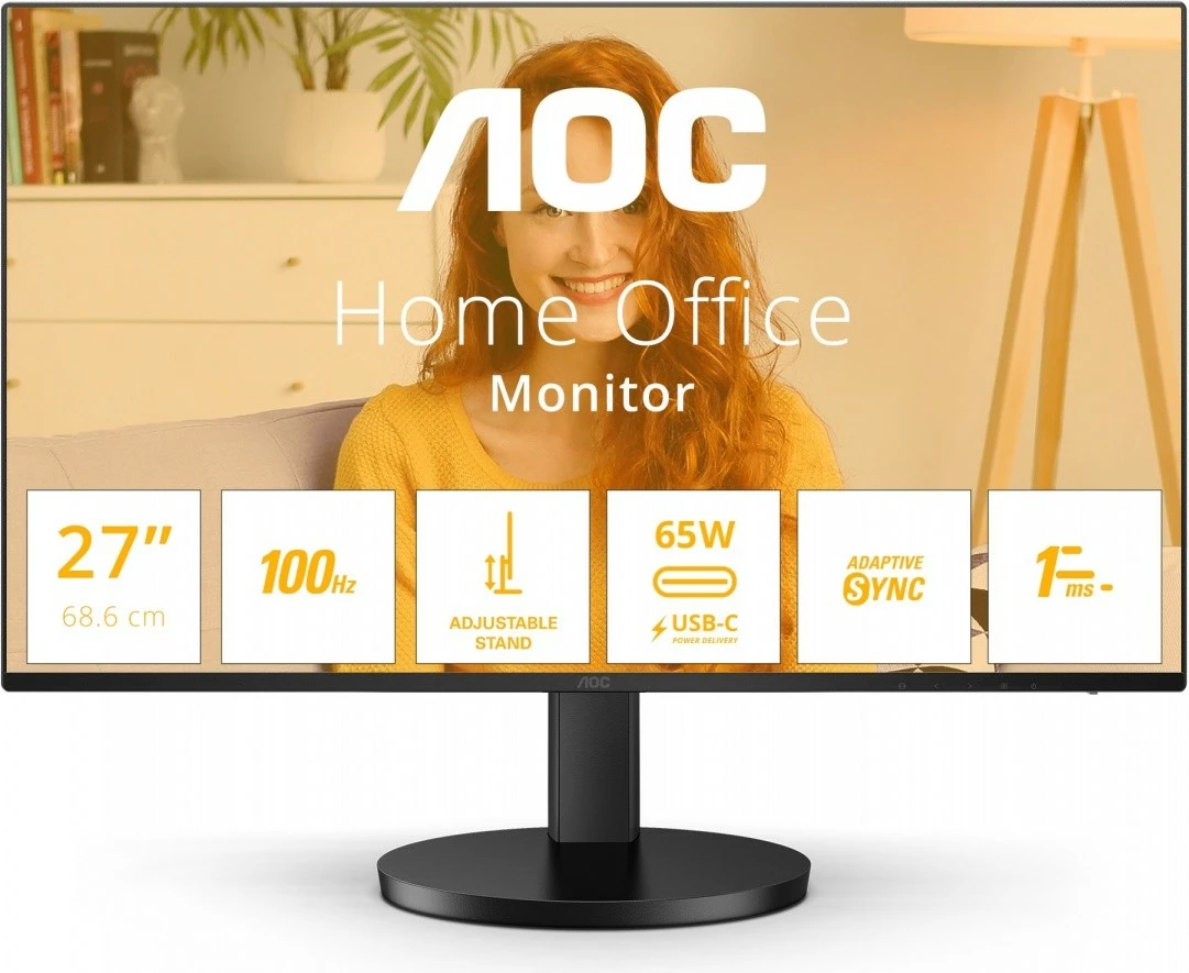 Monitor AOC Q27B3CF2, 27", IPS, 100Hz, QHD, USB-C, i zi