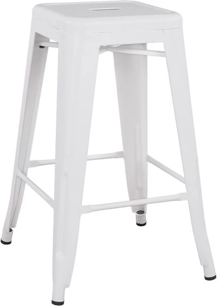 Karrige për bar mesatare metalike FH8573.21 Melita, ngjyrë e bardhë mat, 43x43x67 cm