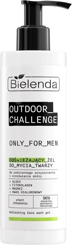 Xhel për larje fytyre për meshkuj Bielenda Only For Men Outdoor Challenge Refreshing, 190ml