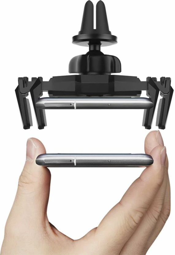 Mbajtës për celular Spigen Click.R, për veturë, i zi