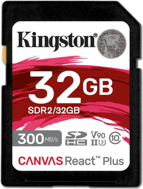 Kartelë SD Kingston Canvas React Plus 32GB, UHS-II, 300 MB/s, e zezë
