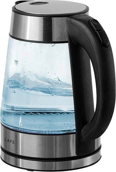 Çajnik elektrik Lafe Essential Glass, 1.7L, xham, argjendtë