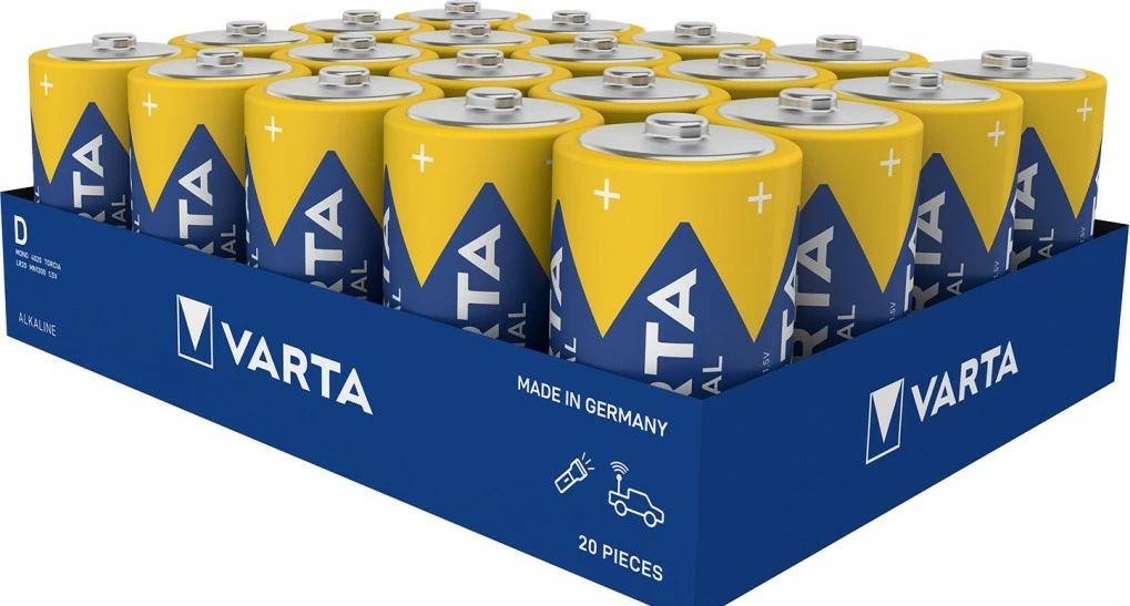 Bateri alkaline Varta Industrial PRO BAVA 4020, D (R20), 16500 mAh, 20 copë