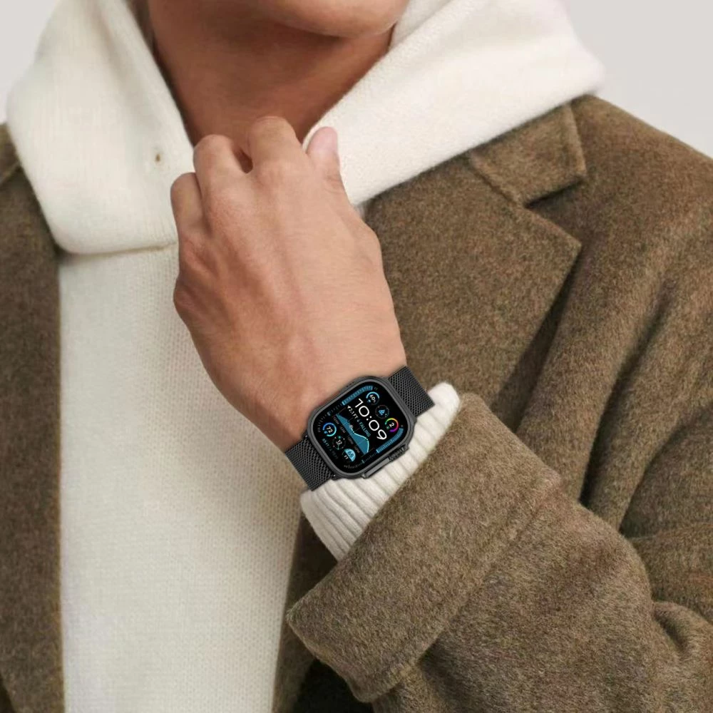 Rrip çeliku për Apple Watch Tech-Protect Milano, 44/45/46/49 mm, Zi