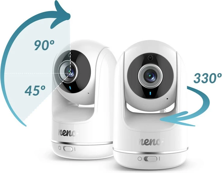 Monitor për foshnje neno NENO VISTA me kamerë rrotulluese, ekran 5", i bardhë