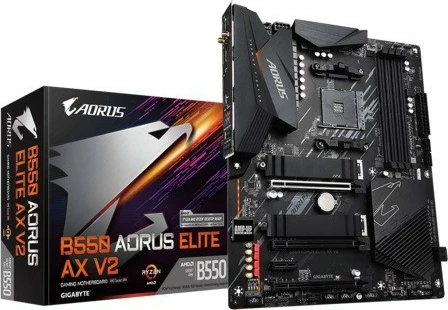 Pllakë amë Gigabyte B550 AORUS Elite AX V2, Socket AM4, ATX, DDR4, Wi-Fi 6, E zezë