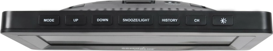 Stacion moti pa tela GreenBlue GB540N me indikator komoditeti, matje lagështie, fazat e hënës, orë DCF, zi