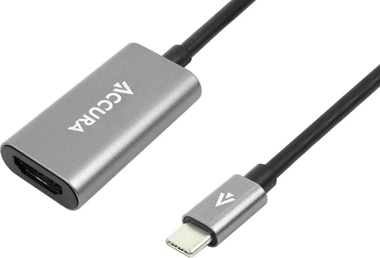Kabëll Accura USB-C në HDMI 4K 60Hz 0.23m, gri