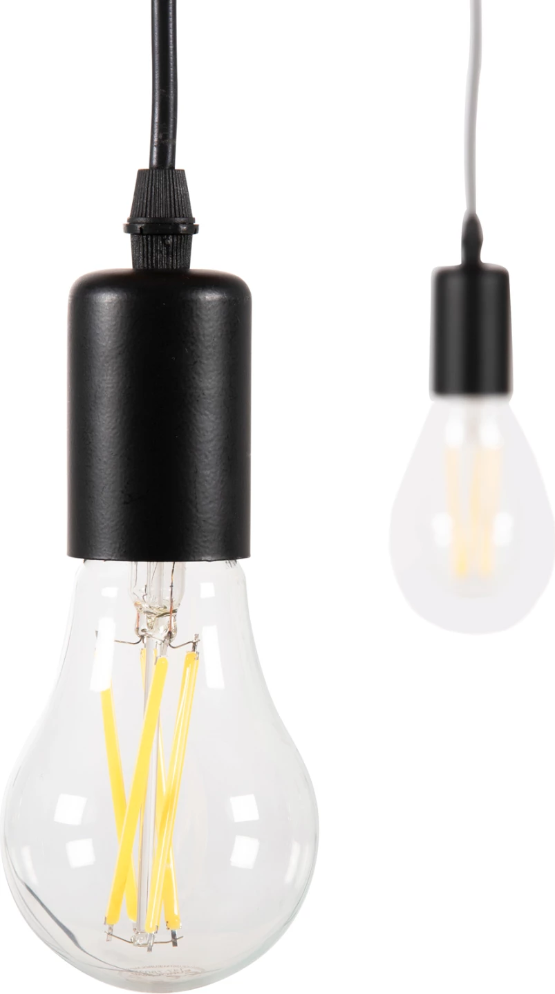 Llambë tavani me 6 drita, FH4175, metal i zi, kabllo të zeza, Φ100x180H cm