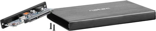 Kasë e jashtme Natec Rhino Go, 2.5 inç, USB 3.0, alumini, e zezë