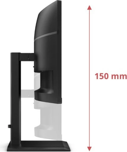 Monitor i lakuar AOC CU34E4CV 34'' WQHD 3440x1440 120Hz VA HDR10 USB-C 90W KVM HDMIx2 DP RJ45 Altoparlantë, i zi