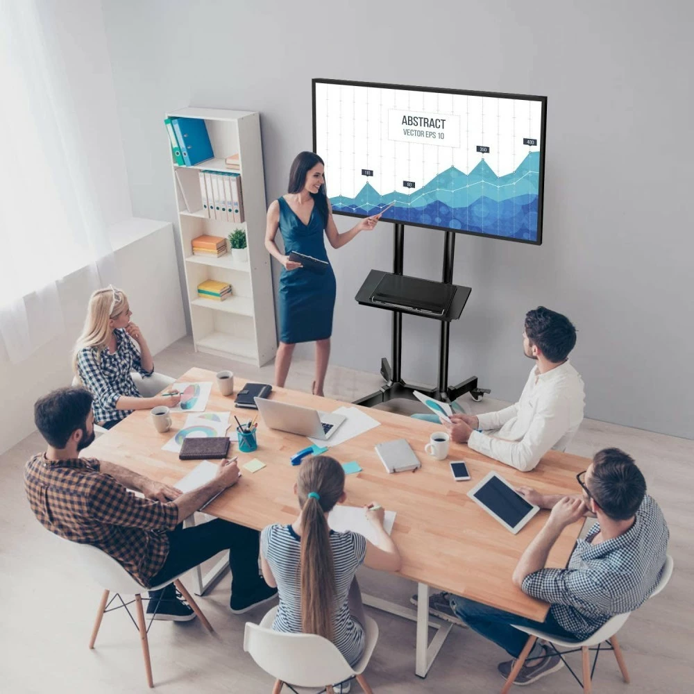 Qëndrim mobil për TV Techly 364477, për 37-70 inç, 2 rafte, i zi